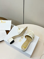 Colestore Dior Cannage Heeled Slide Latte Quilted Cannage Lambskin 3.5cm - 5