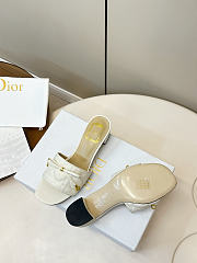 Colestore Dior Cannage Heeled Slide Latte Quilted Cannage Lambskin 3.5cm - 4