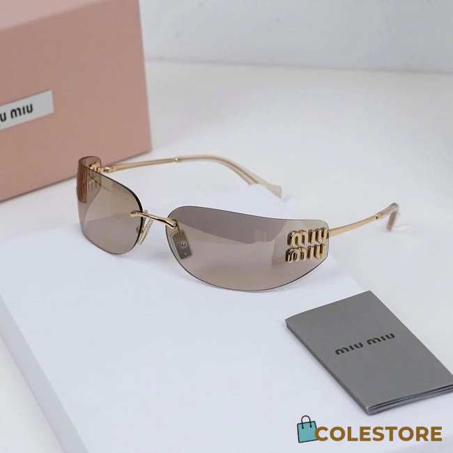 	 Colestore Miu Miu Runway Sunglasses Gold/Mirror Brown Lenses - 1