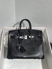 	 Colestore Hermès Birkin 25 Black Lizard Silver Hardware - 1