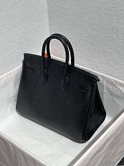 	 Colestore Hermès Birkin 25 Black Lizard Silver Hardware - 6