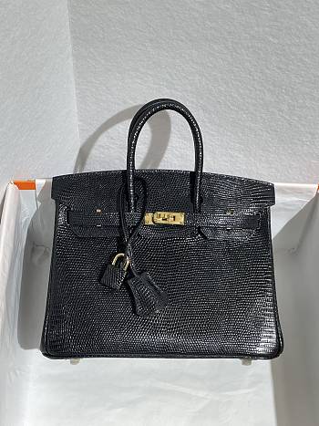 	 Colestore Hermès Birkin 25 Black Lizard Gold Hardware