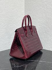 	 Colestore Hermès Birkin 25 Bordeaux Shiny Croco Silver Hardware  - 6