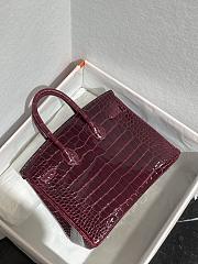 	 Colestore Hermès Birkin 25 Bordeaux Shiny Croco Silver Hardware  - 3