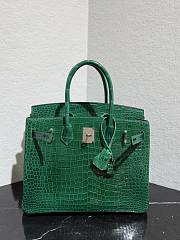 	 Colestore Hermès Birkin 25 Emerald Shiny Niloticus Crocodil Silver Hardware  - 1