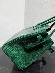 	 Colestore Hermès Birkin 25 Emerald Shiny Niloticus Crocodil Silver Hardware  - 6