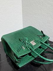	 Colestore Hermès Birkin 25 Emerald Shiny Niloticus Crocodil Silver Hardware  - 5