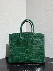 	 Colestore Hermès Birkin 25 Emerald Shiny Niloticus Crocodil Silver Hardware  - 4