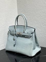 	 Colestore Hermès Birkin 30 Retourne Bleu Ciel Matte Croco Silver Hardware  - 6