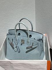 	 Colestore Hermès Birkin 30 Retourne Bleu Ciel Matte Croco Silver Hardware  - 2
