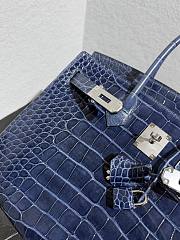 	 Colestore Hermès Birkin 30 Blue Sapphire Porosus Croco Silver Hardware - 6