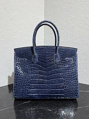	 Colestore Hermès Birkin 30 Blue Sapphire Porosus Croco Silver Hardware - 5