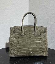 	 Colestore Hermès Birkin 30 Gris Tourterelle Shiny Porosus Crocodile Silver Hardware - 6