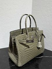 	 Colestore Hermès Birkin 30 Gris Tourterelle Shiny Porosus Crocodile Silver Hardware - 5