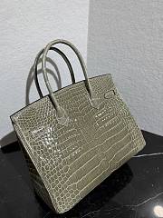 	 Colestore Hermès Birkin 30 Gris Tourterelle Shiny Porosus Crocodile Silver Hardware - 4
