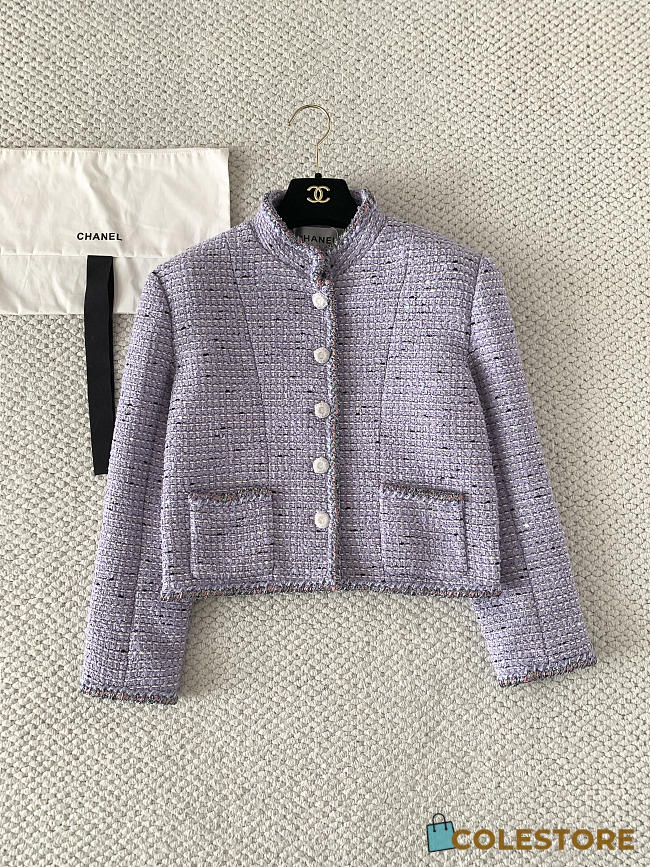 Colestore Chanel Jacket   Cotton tweed & Sequins  Lilac - 1