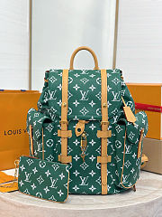 Colestore Louis Vuitton Christopher P9 MM Backpack Green 44x38x12.5cm - 1