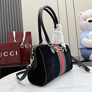 Colestore  Gucci Borsetto medium boston bag in Black suede 28x15x10cm - 6