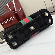 Colestore  Gucci Borsetto medium boston bag in Black suede 28x15x10cm - 3