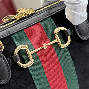 Colestore  Gucci Borsetto medium boston bag in Black suede 28x15x10cm - 2