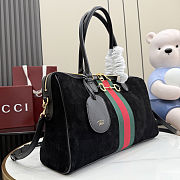 Colestore  Gucci Borsetto large boston bag in Black suede  38.5x22.5x13cm - 5
