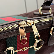 Colestore  Gucci Borsetto large boston bag in Dark Brown suede  38.5x22.5x13cm - 3