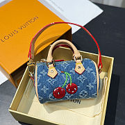Colestore  Louis Vuitton LV x TM Micro Speedy Denim Cerise Bag Charm - 1