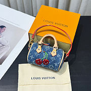 Colestore  Louis Vuitton LV x TM Micro Speedy Denim Cerise Bag Charm - 5