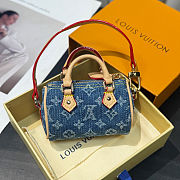 Colestore  Louis Vuitton LV x TM Micro Speedy Denim Cerise Bag Charm - 4