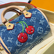 Colestore  Louis Vuitton LV x TM Micro Speedy Denim Cerise Bag Charm - 3
