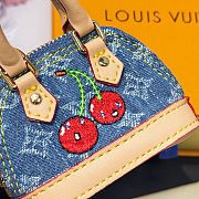 Colestore  Louis Vuitton LV x TM Micro Alma Denim Cerise Bag Charm  - 5