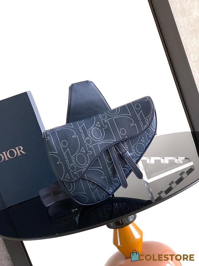 Colestore  Dior Saddle Bag Navy Blue Dior Gravity Outline Leather and Navy Blue Grained Calfskin 27 x 20 x 5cm - 1