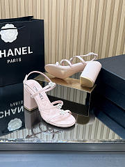 Colestore Chanel Sandals Sheepskin Light Pink 95mm - 5