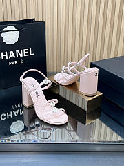 Colestore Chanel Sandals Sheepskin Light Pink 95mm - 6