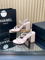 Colestore Chanel Sandals Sheepskin Light Pink 95mm - 3