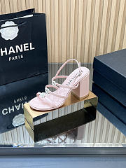 Colestore Chanel Sandals Sheepskin Light Pink 95mm - 4