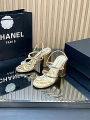 Colestore Chanel Sandals   Sheepskin with a metallic sheen  Gold 95mm - 1