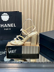 Colestore Chanel Sandals   Sheepskin with a metallic sheen  Gold 95mm - 2