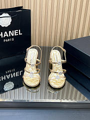 Colestore Chanel Sandals   Sheepskin with a metallic sheen  Gold 95mm - 4