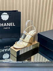 Colestore Chanel Sandals   Sheepskin with a metallic sheen  Gold 95mm - 5