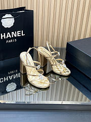 Colestore Chanel Sandals   Sheepskin with a metallic sheen  Gold 95mm - 6