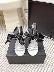 Colestore Chanel Sandals   Sheepskin & Silk  White & Black - 1
