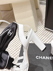 Colestore Chanel Sandals   Sheepskin & Silk  White & Black - 6