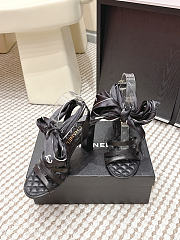 Colestore Chanel Sandals   Sheepskin & Silk  Black & White - 6
