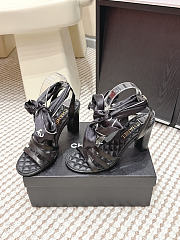 Colestore Chanel Sandals   Sheepskin & Silk  Black & White - 2