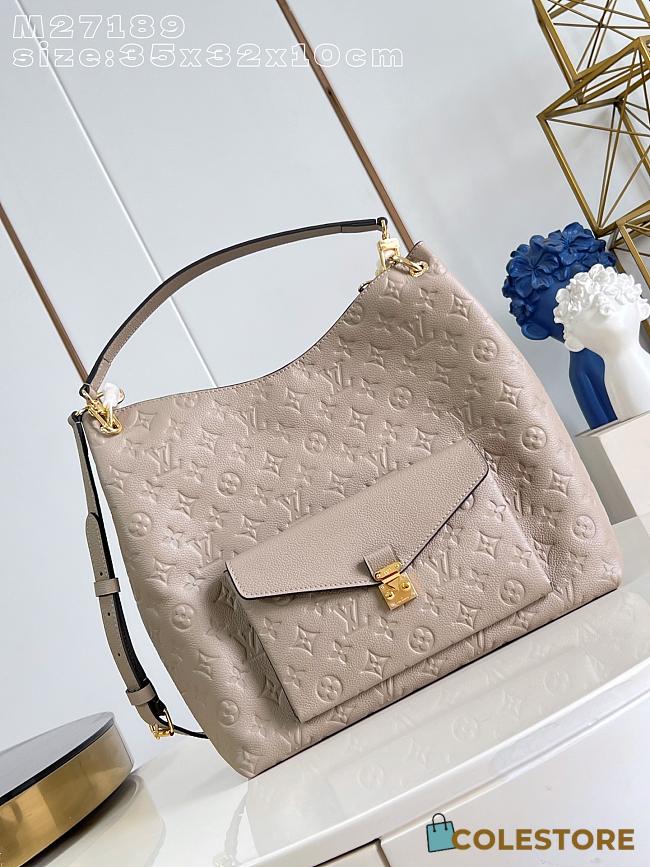 Colestore  Louis Vuitton Hobo Métis Monogram Empreinte Leather Tourterelle M27937 35 x 32.5 x 10 cm - 1