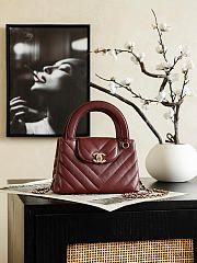 Colestore Chanel Mini Shopping Bag   Shiny Lambskin & Gold-Tone Metal  Burgundy  13 x 19 x 7cm - 1