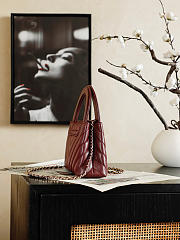 Colestore Chanel Mini Shopping Bag   Shiny Lambskin & Gold-Tone Metal  Burgundy  13 x 19 x 7cm - 4