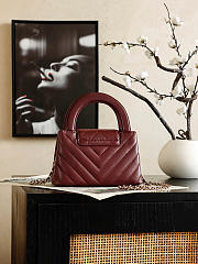 Colestore Chanel Mini Shopping Bag   Shiny Lambskin & Gold-Tone Metal  Burgundy  13 x 19 x 7cm - 2