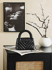 Colestore Chanel Mini Shopping Bag   Shiny Lambskin & Gold-Tone Metal  Black  13 x 19 x 7cm - 5